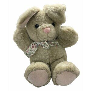 Dakin 1994 Cream Cuddles Sweet Easter Bunny Rabbit Plush Toy Doll Pink Feet/Ears